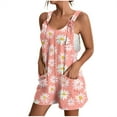 thumbnail image 2 of Babysbule Combinaison Salopette à Bretelles une Pièce Sans Manches à Jambes Larges pour Femmes à Imprimé Étoile avec Poches, 2 of 6