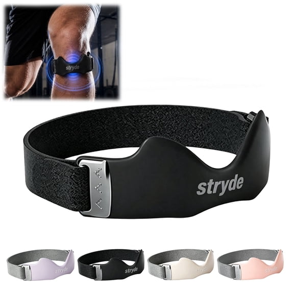 Stryde Knee Support Strap, Adjustable Patella Band with Silicone Pad for Running, Sports, Travel, Breathable (Black)