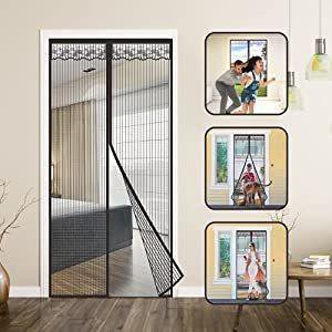 Curtain Door - Door Mesh Screen Window With Magnet Heavy Duty Hands Free Full Frame Hook And Loop Mesh Screen Curtain Door With Self Sealing Mosquito And Other Bugs