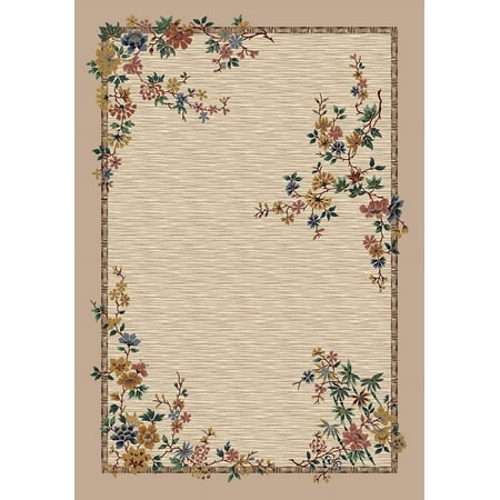 Milliken Signature Area Rug MINDRE PEARL MIST Mindre Pearl Mist Petals Bulbs 5 4 x 7 8 Oval