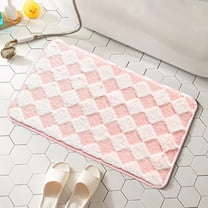 Bailu Bathroom Rug Set Soft Plush Absorbent Bath Mat Set, Machine Washable Bathroom Mat, Pink, 16"X24" inch
