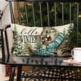 thumbnail image 3 of Hello Winter Cat Lumbar Decorative Rectangle Pillow Cover 12x20, Kitty Kitten Snowy Forest Snowflakes Porch Outdoor Pillowcase, Christmas Holiday Seasonal Farmhouse Cushion Case Home Decor, 3 of 5