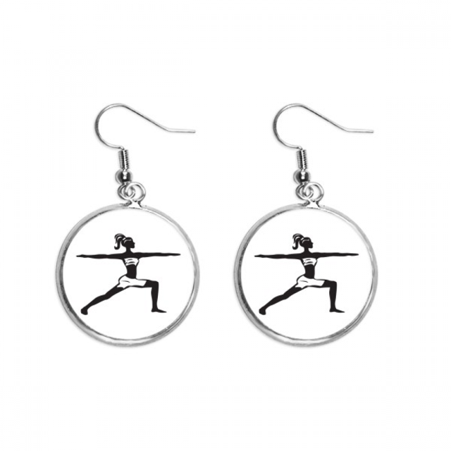 Yoga Girl mantener sano deporte silueta Pendientes pendientes de plata colgantes joyas señora Unbranded M