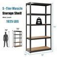 thumbnail image 3 of Costway 3PCS 72'' Heavy Duty Storage Shelf Steel Metal Garage Rack 5 Level Adjustable Black, 3 of 9