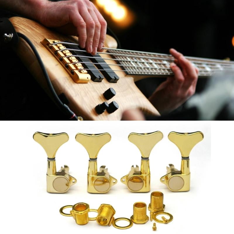 CEORPER Sealed Bass Guitar Tuning Pegs Fishtail Shaped Button Bass Machine Head Tuners