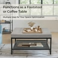 thumbnail image 2 of BARNUT Coffee Tables, Modern Upholstered Tufted Center Table with Metal Shelf, Square Coffee Tables for Living Room, Performance Fabric in Gray, 2 of 5