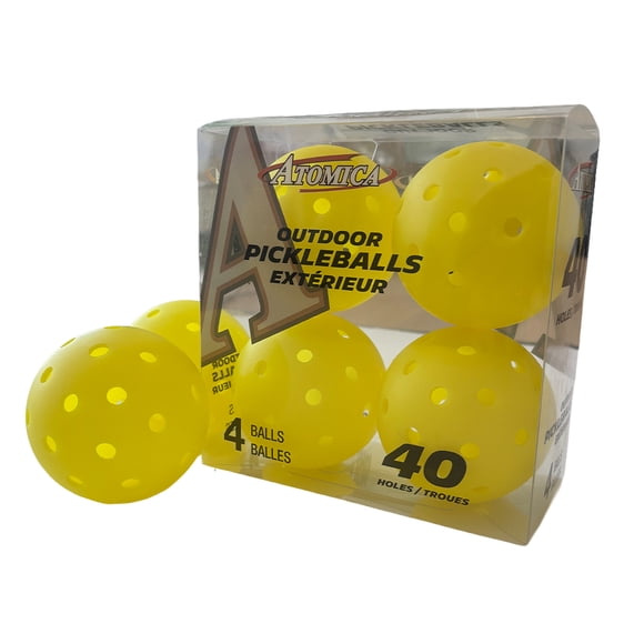 Pickleball Outdoor balls, pack of 4 by Atomica