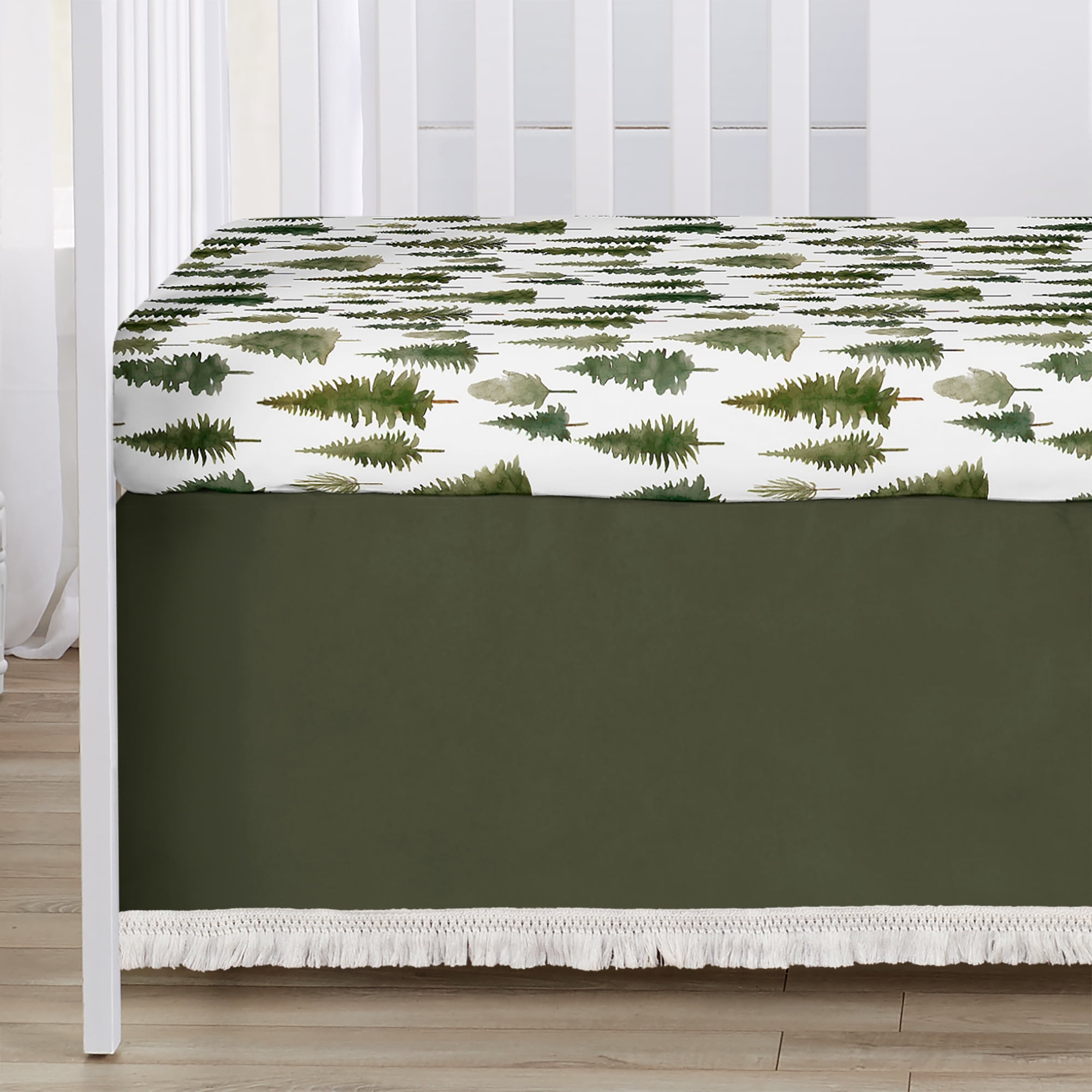 Sweet Jojo Designs Woodland Pine Tree Boy or Girl Gender Neutral Unisex Crib Bedding Set 4 Piece
