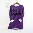 thumbnail image 2 of Women's Pullover Winter Thermal Underwear Top Soft Comfortable Round Neck Homewear Sweater Warm Print Design, 2 of 2