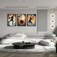 thumbnail image 2 of 3pcs Basketball Canvas Wall Art Basketball Posture Sports Posters Prints Youth Basketball Room Wall Decor Pictures For Sports Teens Boys Man Cave Home Decor（Only canvas）, 2 of 6