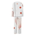 thumbnail image 6 of Enjoytime Pajama Sets for Women 2 Piece Heart Print Loungewear Crew Neck Long Sleeve Shirts Pants Matching Sleepwear Plus Size Comfy Soft Pajama Set, 6 of 6