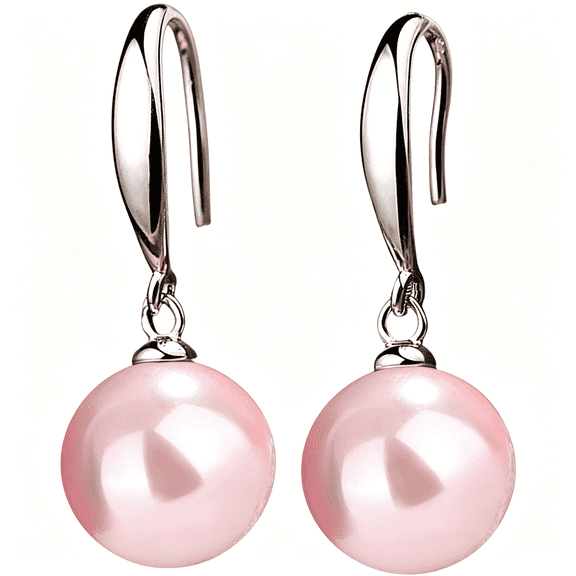 DESIGNICE 12Mm Natural Ocean Pearl Freshwater Cultured Colorful Simulated Beads Drop Dangle Earrings Elegant Birthday Wedding Party Costume Prom Statement Jewelry for Women