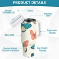 thumbnail image 2 of Yayeee 40oz Stainless Steel Tumbler with Straw and Handle Double-Wall Insulated Travel Water Bottle, Colorful Butterflies, 2 of 8