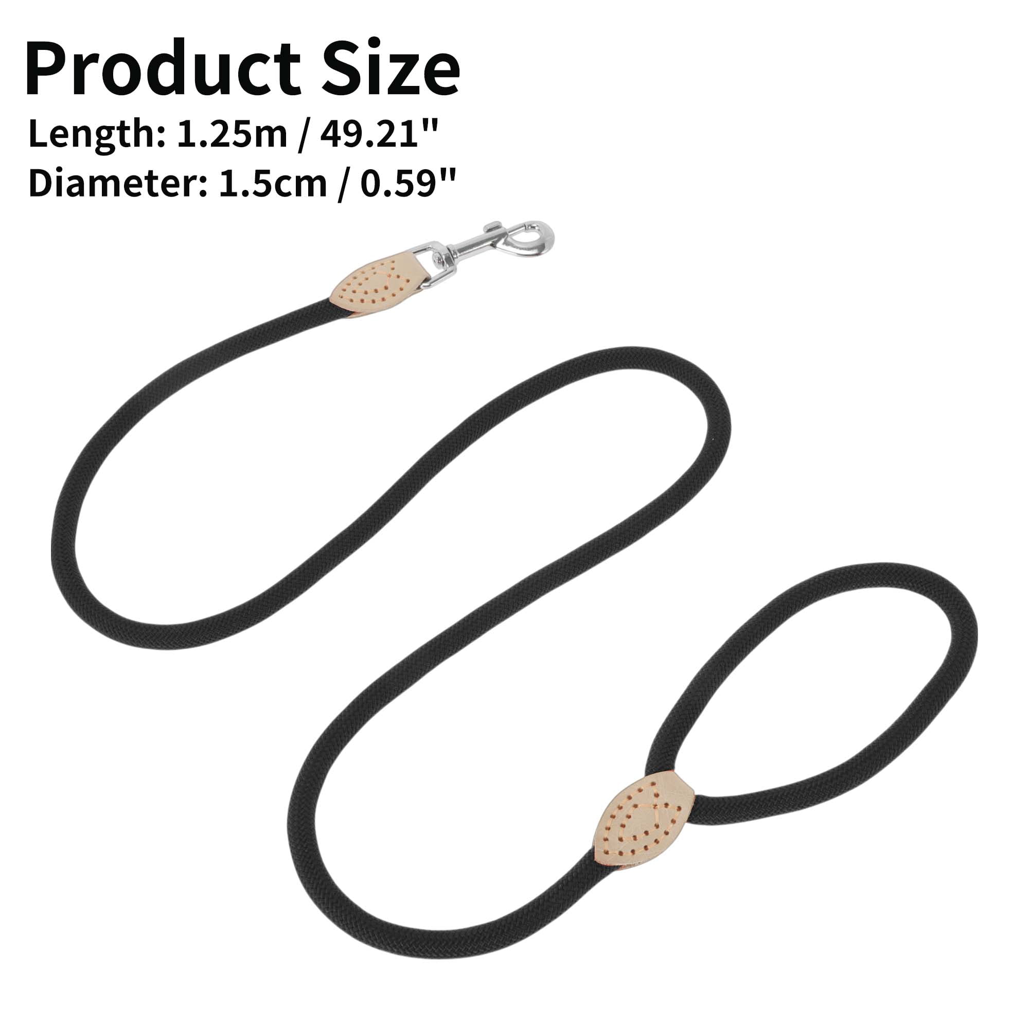 Unique Bargains Dog Leash Rope Training Rope Black 0.59"