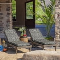 thumbnail image 6 of Outdoor Chaise Cushion, 21 in x 72 in, Weather-Proof, Rain-Proof, Fade Resistant Patio Cushion for Chaise Lounger Black Aurora Damask, 6 of 12