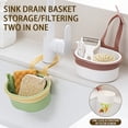 thumbnail image 4 of Food Waste Catcher for Sink, Adjustable Hanging Sink Strainer Basket with Press Dump Self-Cleaning Design, Food Waste Catcher That Goes Around Faucet, Food Strainer for Sink, Sink Protector（Green）, 4 of 6
