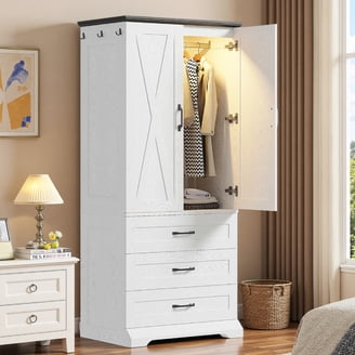 Rimax Rattan-look PP Resin 2-shelf Lockable Wardrobe Cabinet