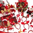 thumbnail image 3 of Diademas navideñas con orejas de Reno para mujer y niña, decoración navideña, diademas de Cosplay para fiesta, decoración navideña, 3 of 4