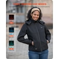thumbnail image 4 of DEWBU Heated Jacket for Women with Detachable Hood, Soft Shell Heated Coat with 12V Battery Pack, Waterproof Heating Jacket for Winter Outdoor, 4 of 8