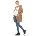 thumbnail image 2 of White Mark Women's Maternity Star Print Hooded Open Front Sherpa Coat, 2 of 6