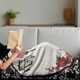 thumbnail image 3 of Lantern Soft Flannel Fleece Throw Blanket, Lanterns with Japanese Sakura Cherry Blossom Trees Round Ornate Graphic, Cozy Plush for Indoor and Outdoor Use, 50" x 60", Red Beige Black, by Ambesonne, 3 of 5