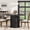 black, variant on 47''Modern Round Dining Table for 4-6, 2-Layer Storage Shelf, Sliding Wood Door - Space-Saving, Black Finish for Kitchen & Dining Room-Natural Oak