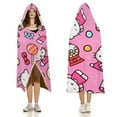 thumbnail image 3 of Hello Kitty Blanket Hoodie, Wearable Blanket, Cloak Hooded Throw Blanket, Soft Warm Fluffy Blankets for Bed Couch Sofa, 3 of 8