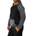 thumbnail image 6 of hirigin Men's Fitness Sports Pants Set Contrast Color Patchwork Drawstring Hooded Large Pocket Sweater + High Stretch Pants, 6 of 9