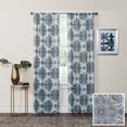 thumbnail image 2 of Eclipse Olivia Room Darkening Thermaweave, Rod Pocket Window Curtain Panel, 1 Panel, 37 in x 95 in, Aqua, 2 of 5