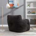 thumbnail image 2 of Soft Tufted Foam Bean Bag Chair, Fluffy Lazy Sofa with Teddy Fabric, Stuffed Reading Chair, Lounge Chair for Bedroom, Living Room, Apartment, Dark Gray, 2 of 8