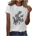 thumbnail image 4 of Rciityk Easter T Shirts for Women Summer Round Neck Cute Rabbits Graphic Tee Casual Loose Short Sleeve Oversized Shirts, 4 of 4