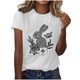 thumbnail image 4 of Camisas de Manga Corta para las Mujeres Moda Casual Impresión Cuello Redondo Suéter Tee Blusas, 4 of 4