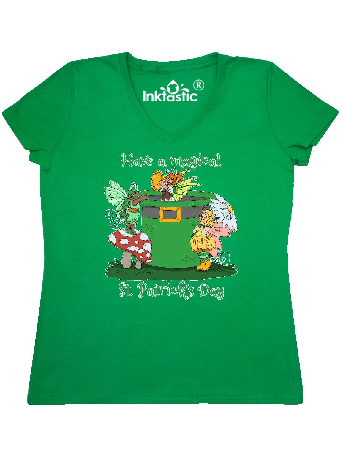 INKtastic Have a Magical St Patrick s Day Women s V Neck T Shirt 