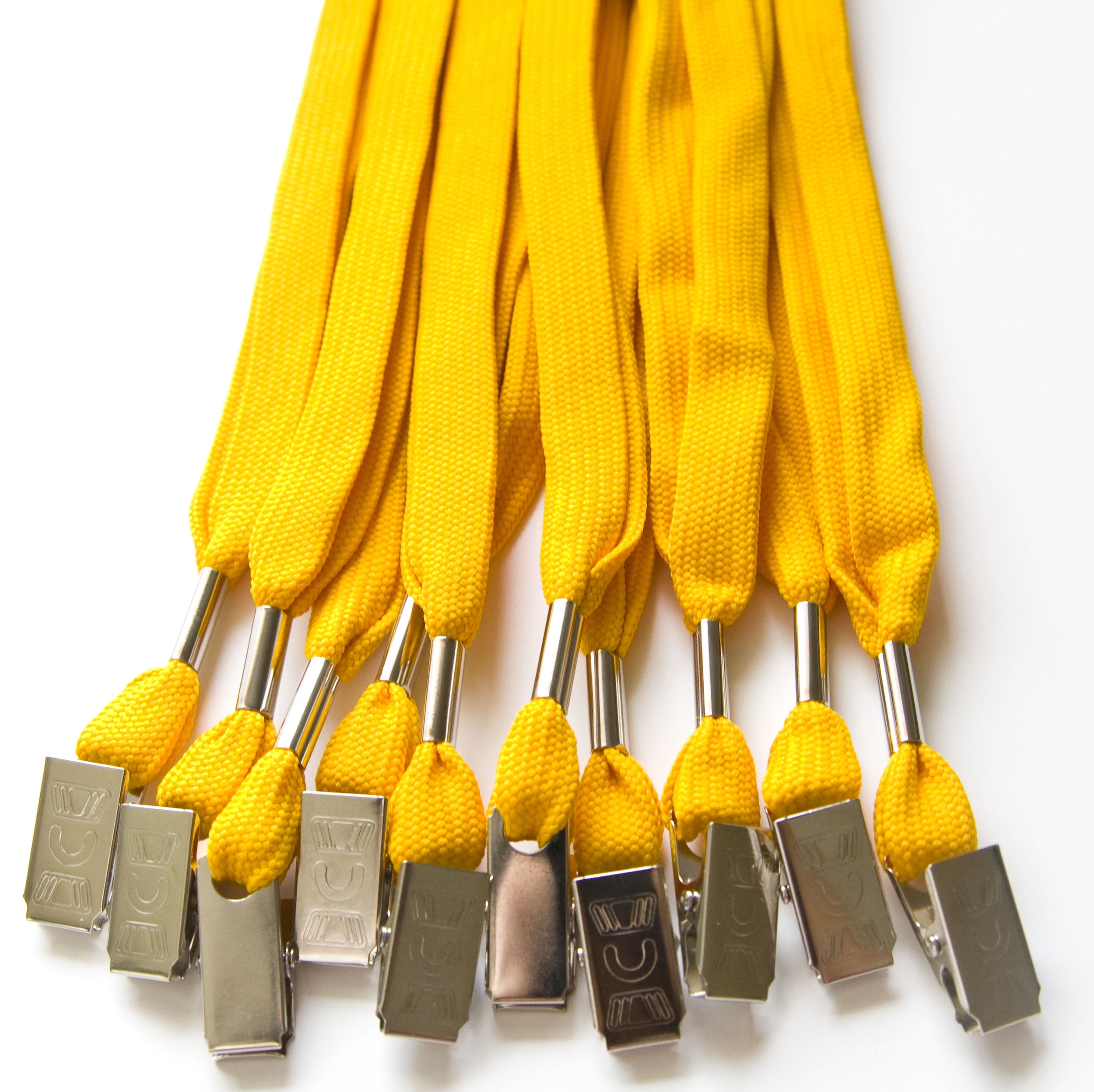 100pcs Flat ID Neck Lanyards for Badges with Bulldog Clip, Athletic Gold by OnDepot