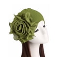 thumbnail image 2 of Chemo Turban Hats for Women - Elastic Flower Beanie Headwrap Caps Solid Color Grate for Cancer Hair Cover, 2 of 6