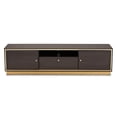 thumbnail image 4 of Baxton Studio Cormac Mid-Century Modern Transitional Dark Brown Finished Wood and Gold Metal 2-Door TV Stand, 4 of 7