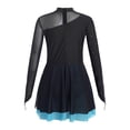 thumbnail image 2 of CHICTRY Kids Girls Figure Skating Dress Long Sleeve Mesh Patchwork Lyrical Dance Leotard Dress Sky Blue 10, 2 of 7