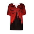 thumbnail image 5 of Inverlee Halloween Shirts Women Plus Size Pumpkin Ghost Graphic Tees Trendy V Neck T-shirt Short Sleeve Holiday Blouse Tops Halloween Clothes, 5 of 5