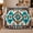 Autumn Living Room Chair Turquoise Orange Aztec, variant on Southwestern Tribal Geometric, Dramatic Artistic Scene, Warm Flannel Blanket for Cabin and Lodge with Detailed Artwork, Art Lovers Thanksgiving Gift, Artistic Home Decor