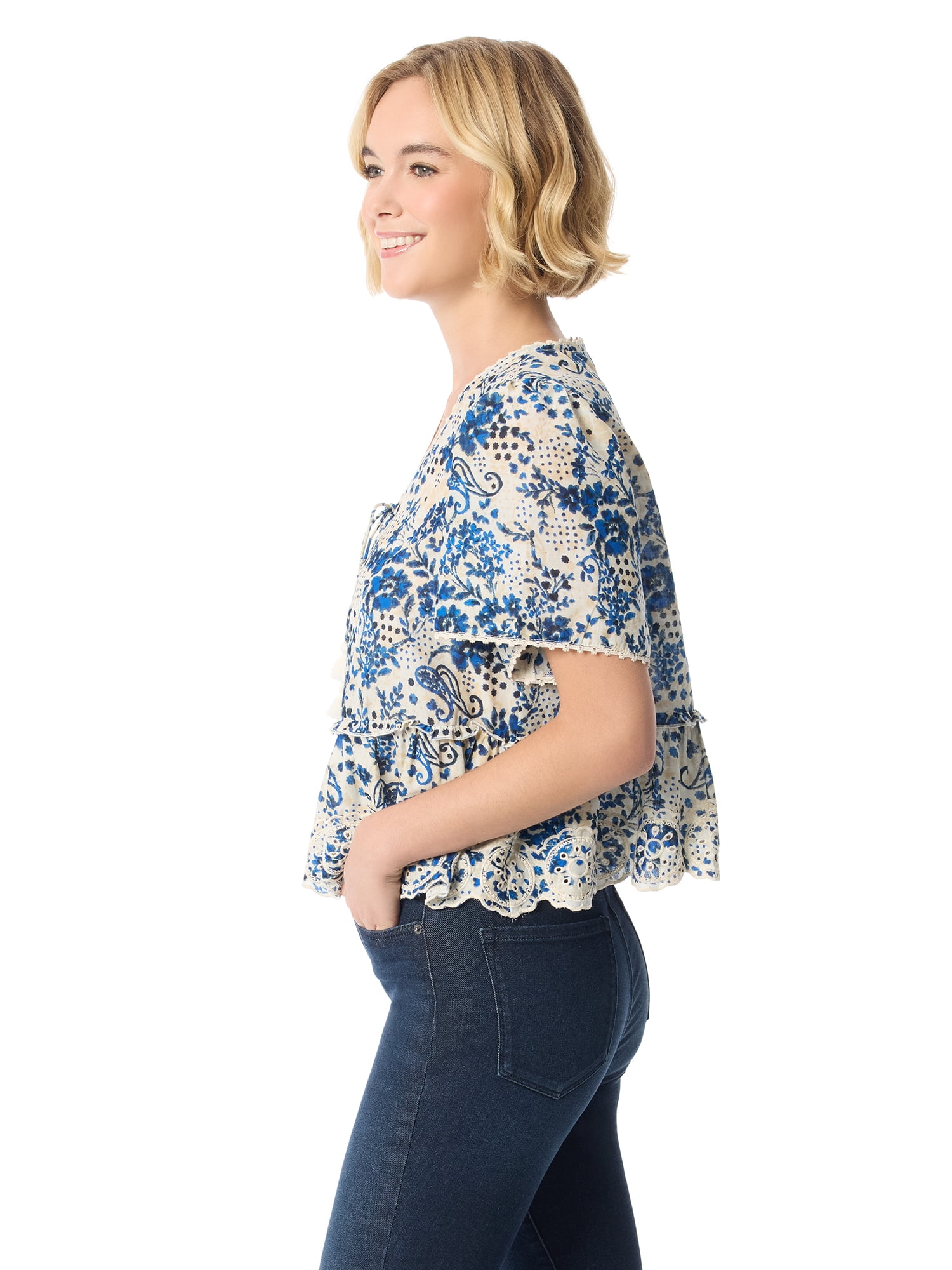 Jessica Simpson Women's Willow Embroidery Blouse, Sizes XS-XL