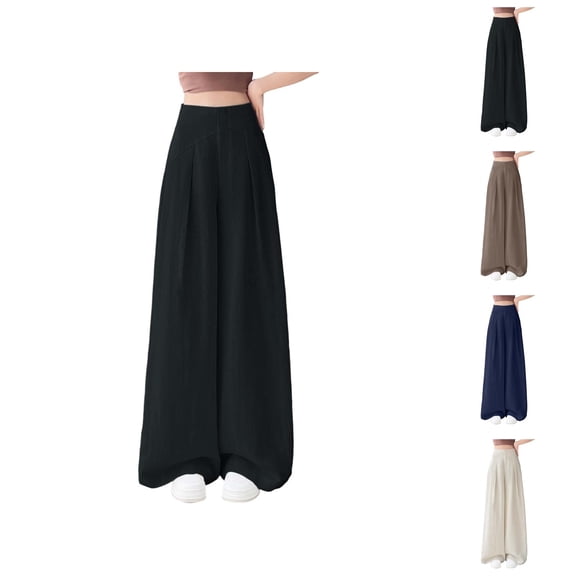 Casual Pants for Women Wide Leg Pants Woman Women's High Waisted Loose Wide Leg Casual Pants Comfortable Everyday Wear Trousers for Summer and Fall Outfits with Shirts and Tees