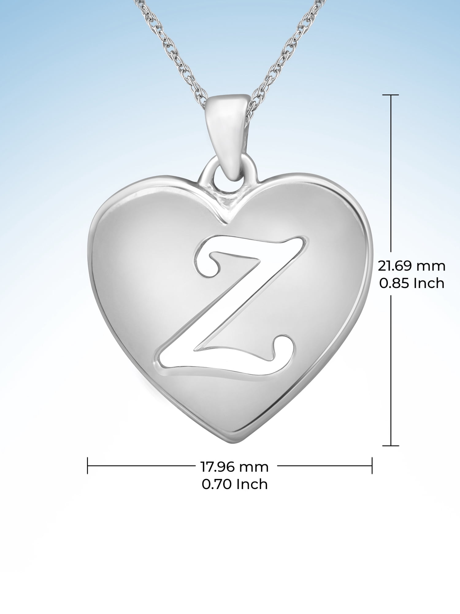 JewelersClub Initial Letter Pendant for Women | Customizable Sterling Silver Z AlphabetMonogram Necklaces for Girls | Cursive Script Capital Letters | Personalized Jewelry Gift for Her