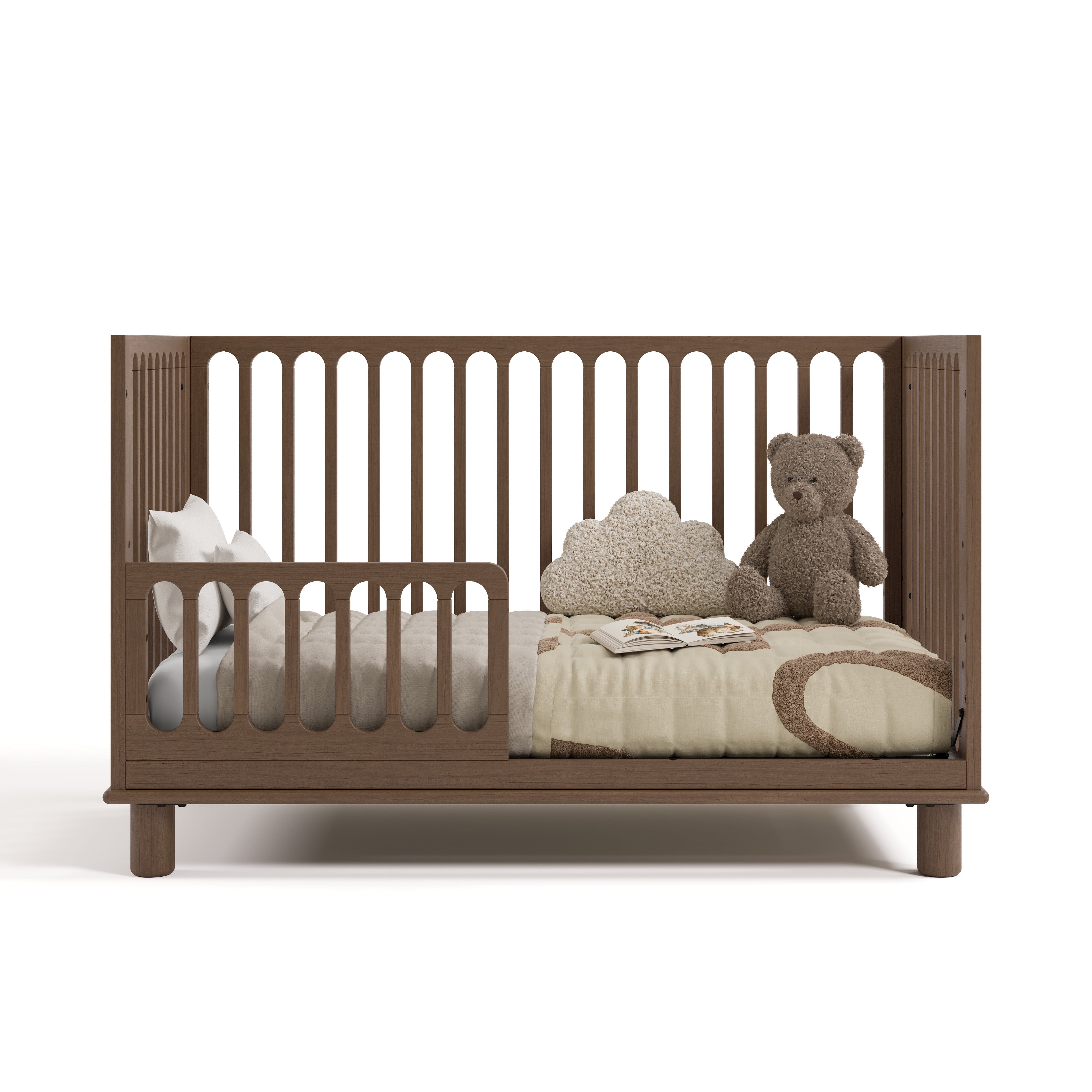 Art of Nursery by Storkcraft Sicily Deluxe 3-in-1 Convertible Crib with Bonus Toddler Guardrail, Hazelnut