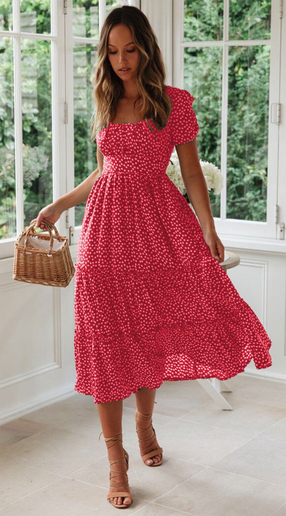 puffy floral dress