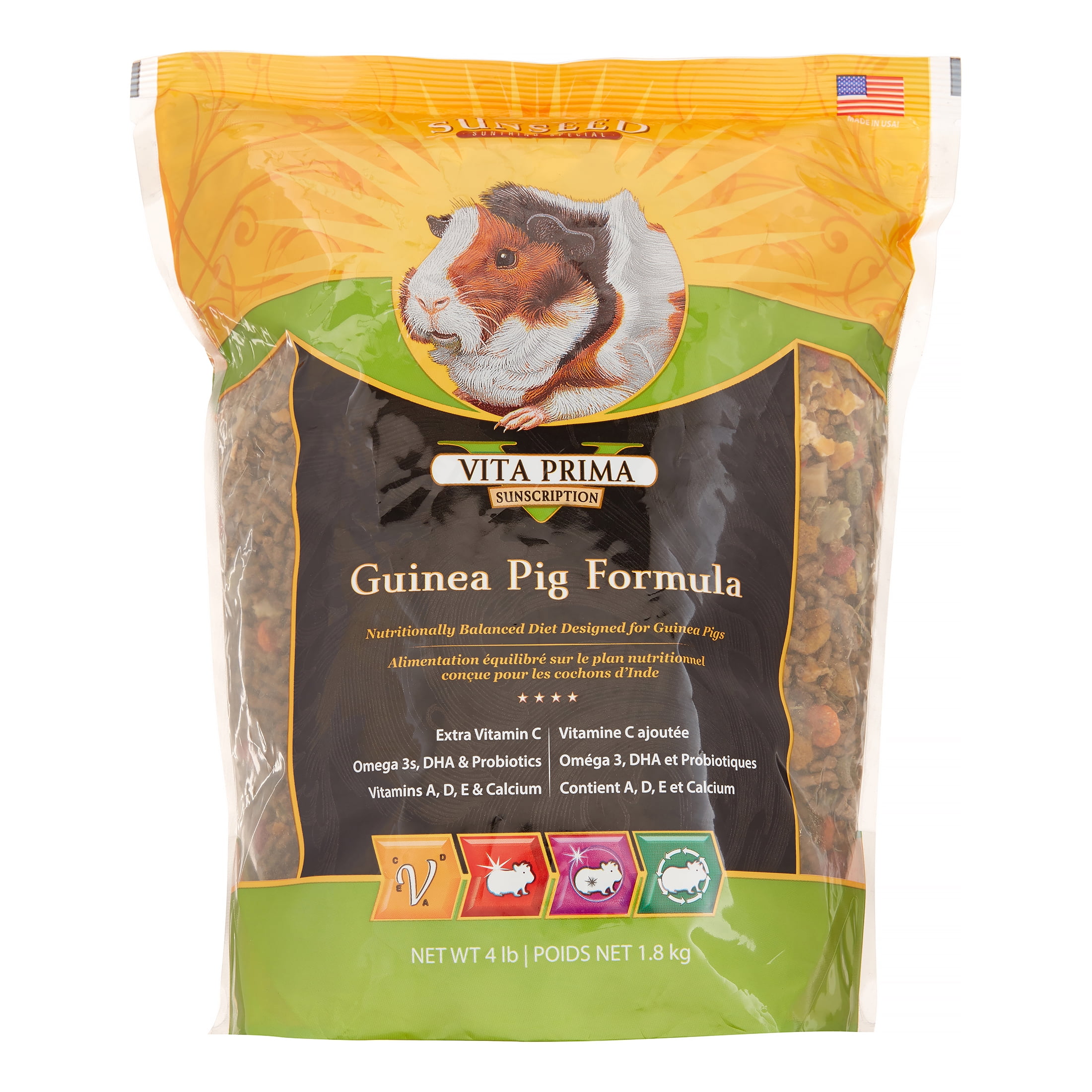 Sunseed Vita Prima Guinea Pig Formula Dry Guinea Pig Food, 4 Lb