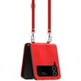 thumbnail image 2 of Allytechgroup Slim Case for Samsung Galaxy Z Flip4, Crossbody Shoulder Strap Anti-Scratch Shockproof Bumper Retro Case Cover for Girls Women, Red, 2 of 11
