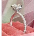 thumbnail image 2 of 2.00 Cts Certified Round Cut Moissanite Engagement Ring set 18K White Gold Plated Simple Engagement Ring, Promise Ring Anniversary Gift for Women, 2 of 3