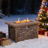 Triangular Fire Table Afterglow Outdoor Rectangular Fire Pit Table, 43.5