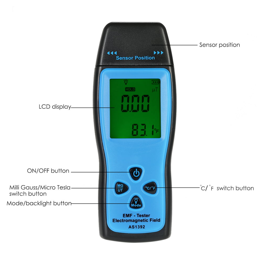 NEW Handheld EMF Meter LCD Digital Electromagnetic Radiation Detector USA 