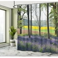 thumbnail image 5 of Ambesonne Floral Shower Curtain, Bluebells Forest Rural, 69"Wx84"L, Purple Yellow Green, 5 of 5